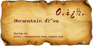 Ohrenstein Éva névjegykártya